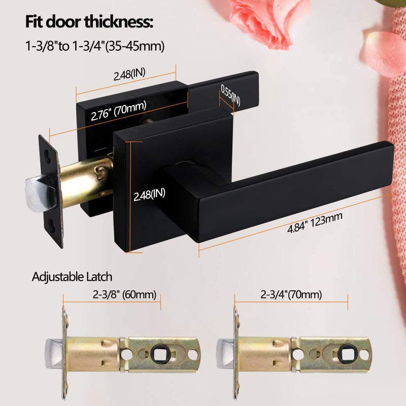 NEWBANG Solid Door Lever Handle Matte Black Finish - Image 3